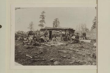 Bluff City tourists at the Cattle Camp of J. F. Adams, Elk Mountain, San Juan County, Utah.  Photo from the Harshberger collection