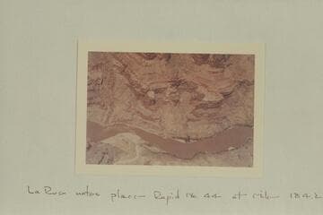 Mouth of side canyon at Mile 184.1.  LeRue notes place Rapid No. 44 at Mile 184.2