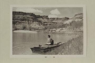 Burton Odell fishing in Cataract Canyon.  Compare 596 CTCN 212.22 and 5610 CTCN 212.9.6