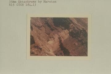 Rock slide and pool above it--Canyon at Mile 184.1