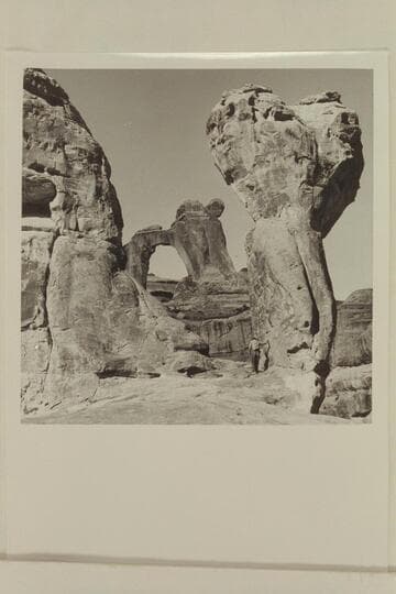 Pegasus Arch and the mushroom.  Kent Frost stands at right center