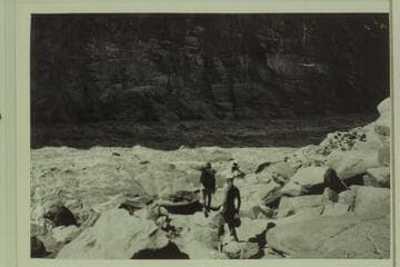 Portage operations at Lava Cliff Rapid by the USGS party