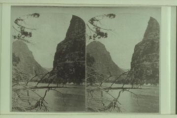 From a stereo:  No. 42, "Views on the Green River," Canon of Lodore Series.  This canon is 20 3/4 miles long and 1,800 to 2,700 feet deep.  Wheat Stack