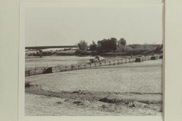 Pontoon bridge below Line