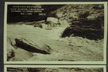 Green River Investigation- "Utah" in rapids, 2 miles below entrance to Ladore Canyon