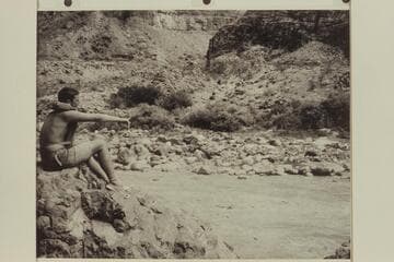 Vulcan Rapid.  Buzz Belknap is sitting on the rock where Guy Forcier saw 1950, June 19