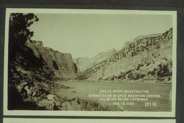 Green River Investigation; downstream in Split Mountain Canyon, 4 1/4 miles below entrance