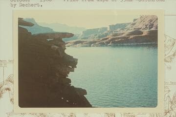 Overhang near the Fort below the mouth of White Canyon where Robert Dechert photographed the Julien inscription, Oct. 1966