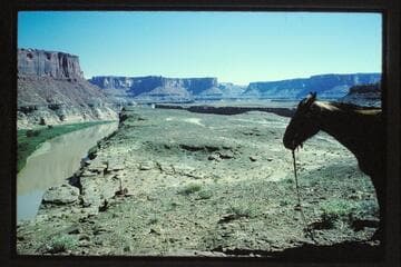 Down across mouth of Horsethief Canyon; Upheaval Dome