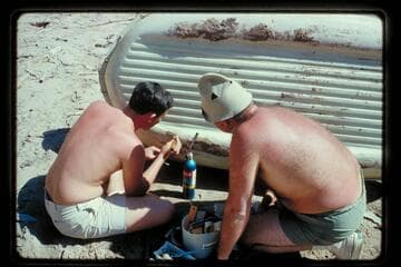 Repairs at camp, Mile 209.6