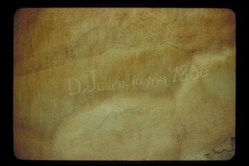 Inscription "D, Julien 16 Mai 1836," upper end Bowknot