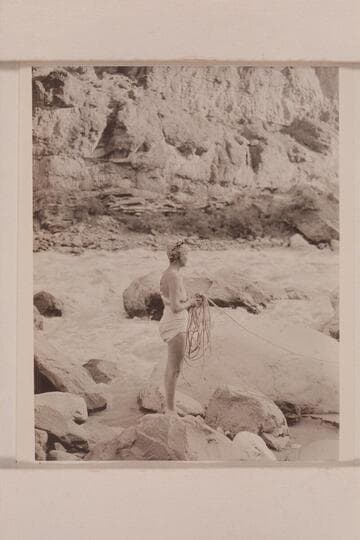 Margaret Marston assists with the lining operations at Lava Falls