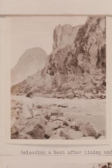 Marie Saalfrank watches the lining and portaging at Lava Falls