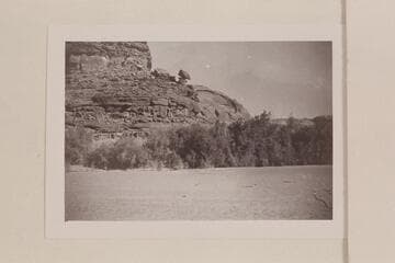 Balanced rock at mouth of San Juan River, right bank