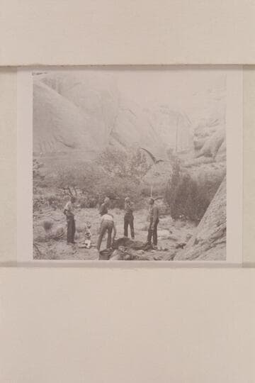 Breakfast in camp at head of middle fork of 73