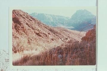 Hance's camp ruins; looking down canyon