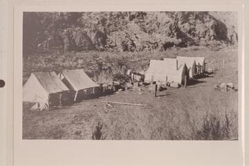 Camp Rust, Trail Diggers Headquarters.  Bright Angel Creek.  Winter