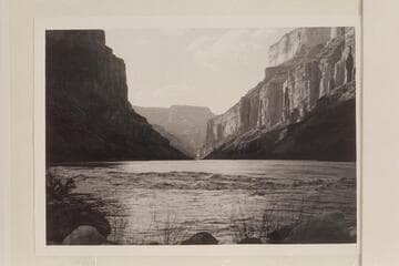 Upriver view from the mouth of Kwagunt Creek.  Preliminary gauge at Lees Ferry:  91,800 cfs