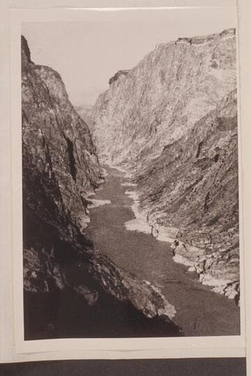 Looking westerly down the deepest part of the Inner Gorge below the mouth of Zoroaster Creek; about Mile 85