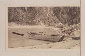 Hyde sweep-scow on the beach at Bright Angel Creek