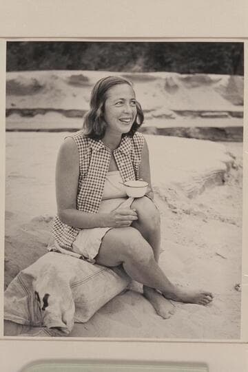 Evie Mull at the end of the Wright-Rigg motor run through Marble and Grand Canyons in 1952