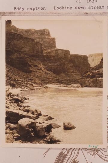 Down river from foot of 24 1/2 Mile Rapid