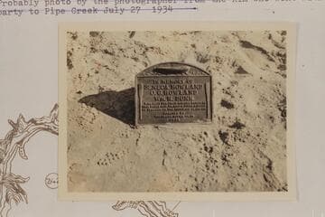 Plaque placed at Separation canyon by the Dusty Dozen in commemoration of the separation in the Powell party on Aug. 28, 1869