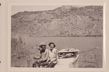 Frank E. and Elaine Frost.  Above Piute Rapid on the San Juan