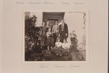 Sarah Fraser Robbins and family.  [Back row] Sarah, Chandler Robbins, Teddy, Hanson.  [Front row] Jane, Marian, Sarah
