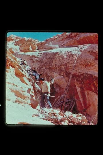 Dan Lehi on trail between mouth of Nasja Creek and Dead Center Camp