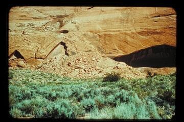Canyon wall back of fireplace of Dr. Schock