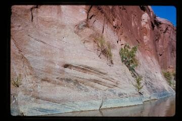 Peg holes for phone line below Camp Stone