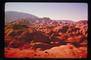 Navajo Mountain and Butte 6069 from mesa west of  Nasja Creek