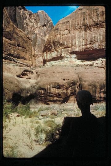 Forty foot drop from side canyon into 73