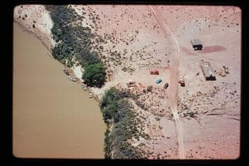 The Disney boats, trucks and gear for Marston-Disney cruise; Lees Ferry