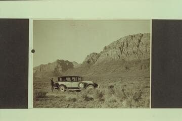 Road near Lees Ferry.  Santa Fe Railway photo 28-445.  From Freeman collection