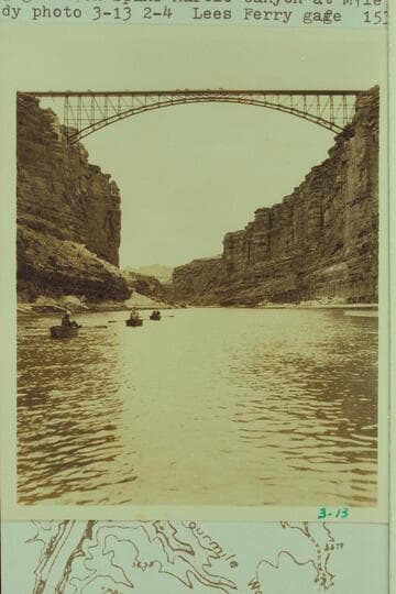 Upriver bo highway bridge which spans Marble Canyon at Mile 4 1/2