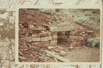 Camp fireplace at top of gorge above Bass Cable