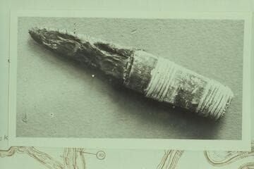 Obsidian knife from Yampa Canyon cave typical of artifacts found in Mantle Cave.  University of Colorado Museum, Boulder, Colorado