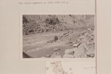 Efforts to salvage U. S. Geological Survey sadiron at Mile 201.8, Rapid No. 24