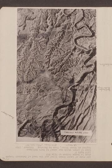 Air view of lower Green River and the head of Cataract Canyon down to Range Canyon at Mile 205