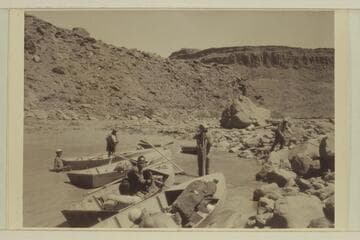 MV-RB Exp., 10 ft. boats at foot of 13-Foot Rapid