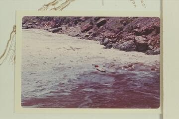 Jim Jordan driving the "Circle" as it runs up the first wave at the head of Vulcan Rapid