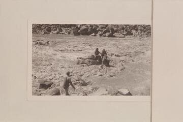 Efforts to salvage U. S. Geological Survey sadiron at Mile 201.8, Rapid No. 24