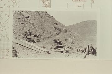Early construction at Camp Ibex for the crushing of the Wingate Sandstone and the washing of the slimes for gold