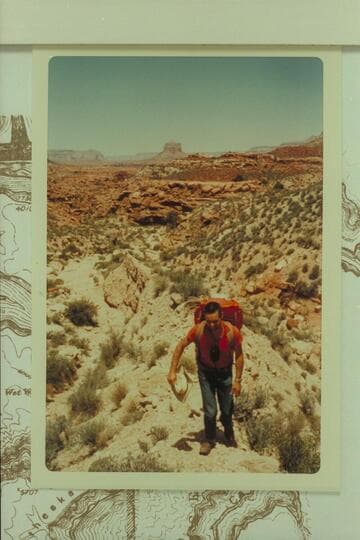 Long Slope with black brush above the Supai at head of Beaver Canyon