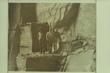 Members of the ARmsby party at Beta takin ruin in 1926, Aug., when they placed the Nasja bronze plaque at Rainbow Bridge