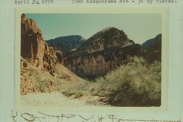 Back in Granite Park Canyon 1/4 mile below junction with tributary canyon.  Harvey is going upstream scouting
