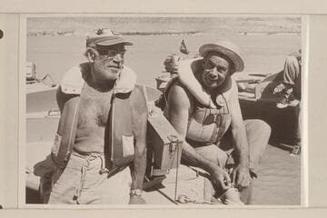 Dock Marston and Chuck Richey.  Left bank below the delta below Pierces Ferry; Lake Mead