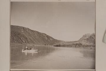 Floating into Flaming Gorge, Green River.  Nevills in the "WEN" in the foreground